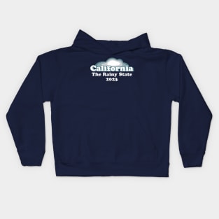 California Rainy State Vintage 2023 Atmospheric Storm Rain Snow Floods Kids Hoodie